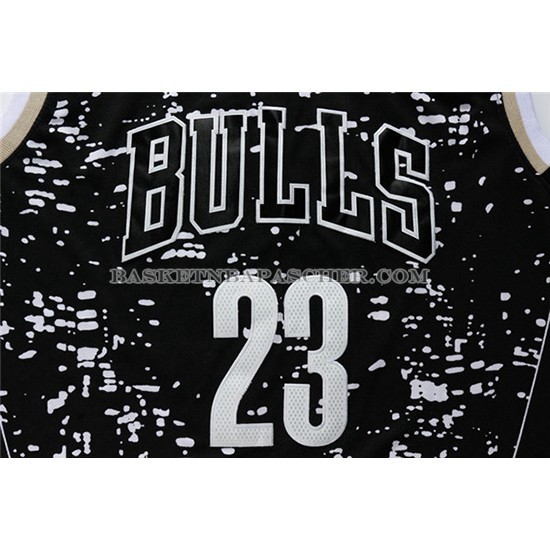 Maillot Lumieres de la ville Chicago Bulls Jordan Noir